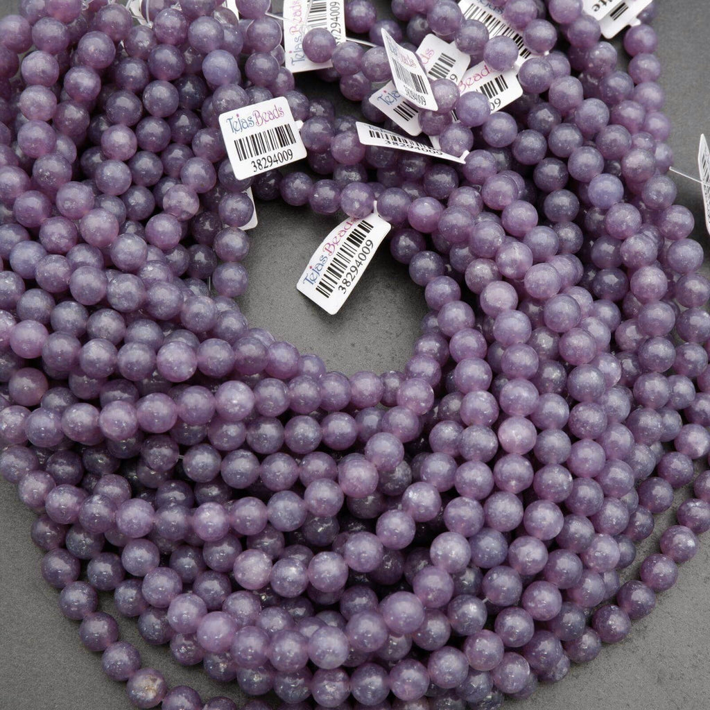 Purple Beads with silver mica flakes.