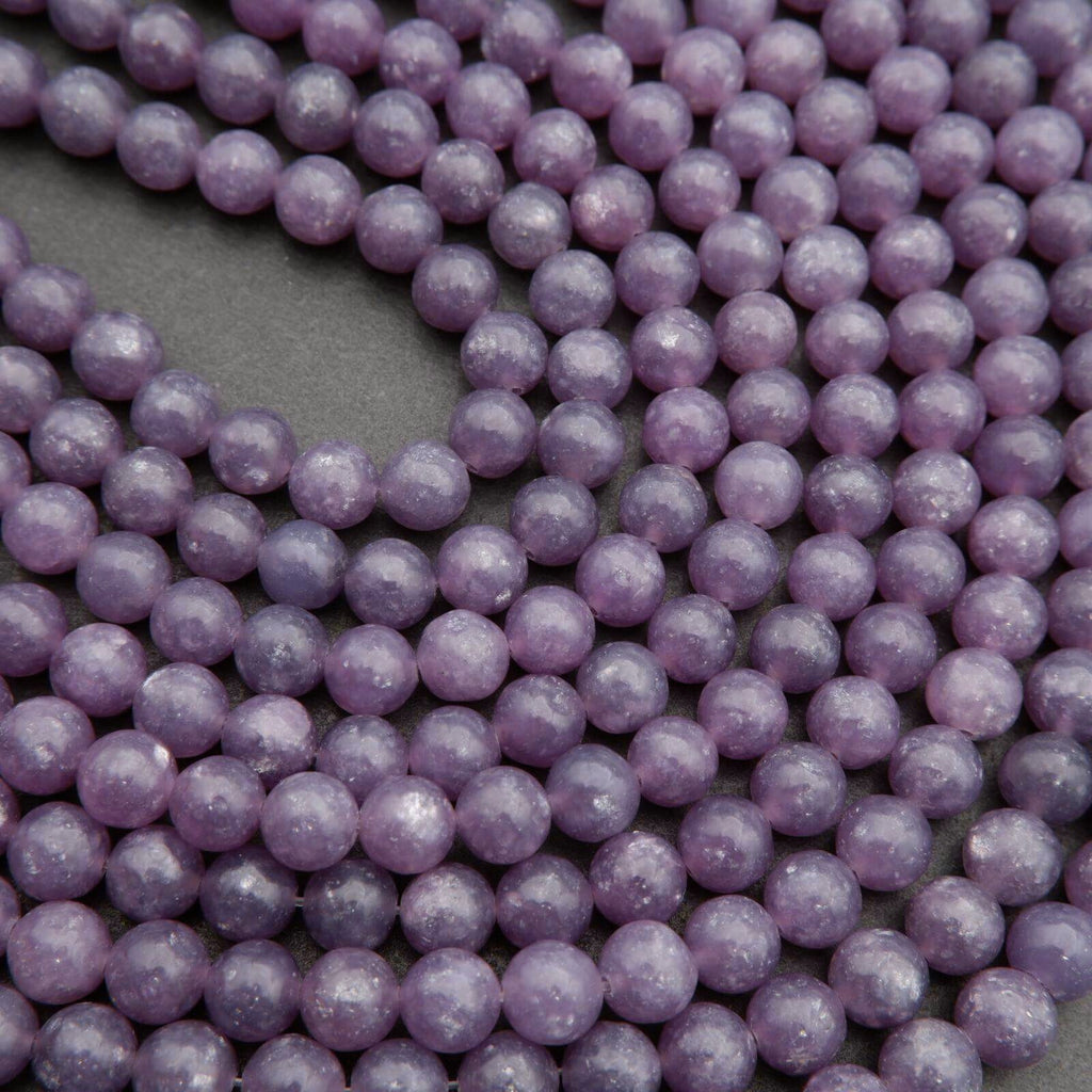 Purple Beads with silver mica flakes.