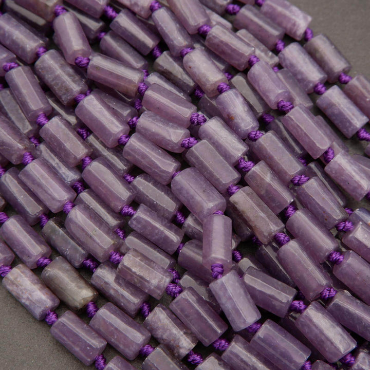 Lepidolite · Smooth · Freeform Tube · 8mm, Tejas Beads, Beads