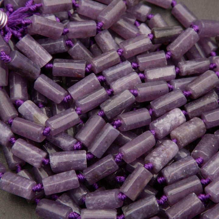 Lepidolite · Smooth · Freeform Tube · 8mm, Tejas Beads, Beads