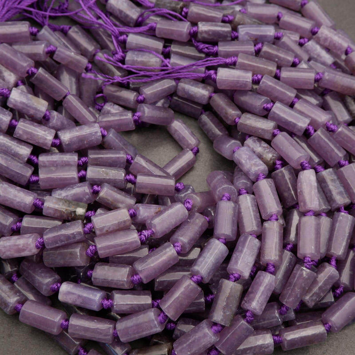Lepidolite · Smooth · Freeform Tube · 8mm, Tejas Beads, Beads