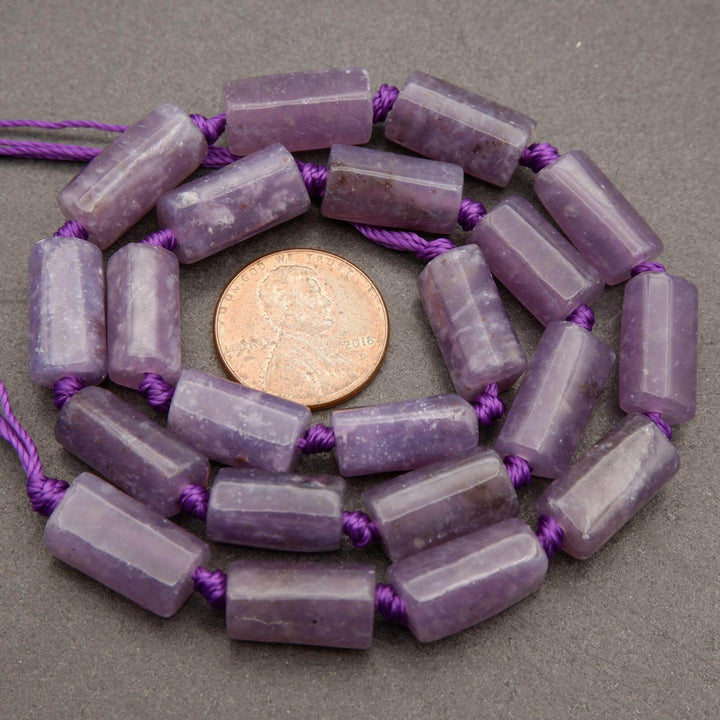 Lepidolite · Smooth · Freeform Tube · 8mm, Tejas Beads, Beads