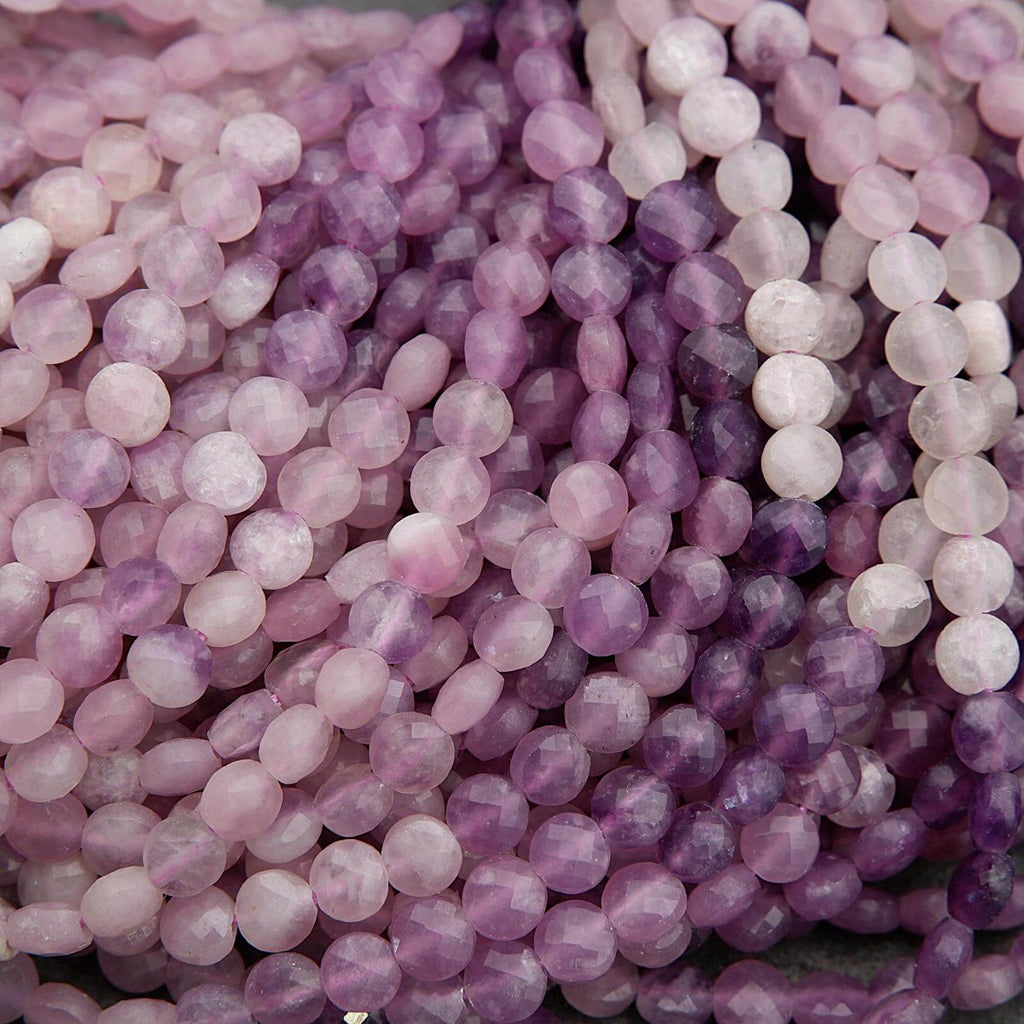 Close-up of purple and pink beads