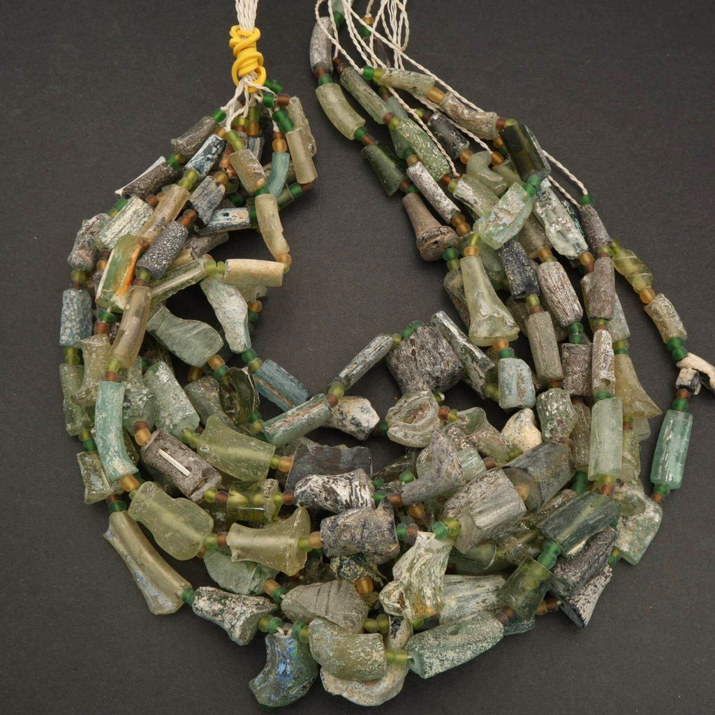 Roman Glass · Matte · Freeform · Graduated 6mm to 10mm, Tejas Beads, Beads