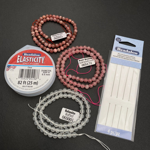 Love Kit #1: 135" of Beads, Elastic Cord & Needle, Tejas Beads