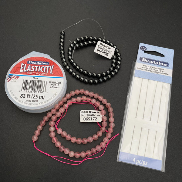 Love Kit #2: 60" of Beads, Elastic Cord & Needle, Tejas Beads