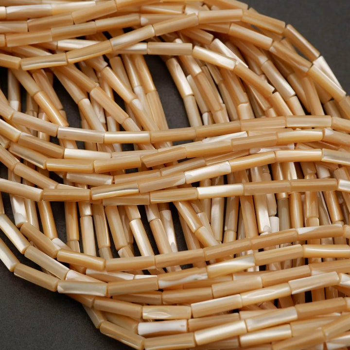 Mother of Pearl · Smooth · Tube · 4x14mm, Tejas Beads, Beads