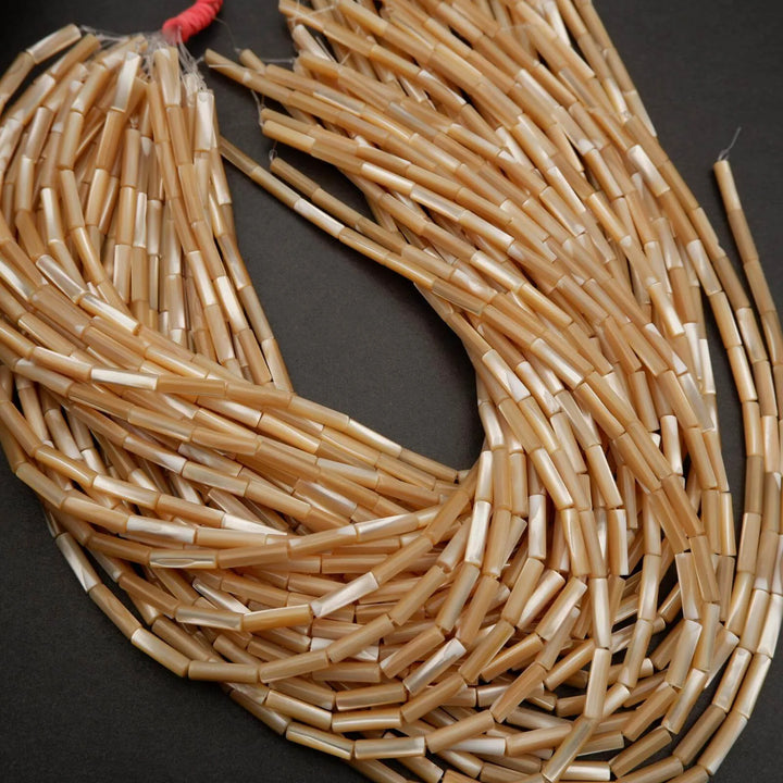 Mother of Pearl · Smooth · Tube · 4x14mm, Tejas Beads, Beads