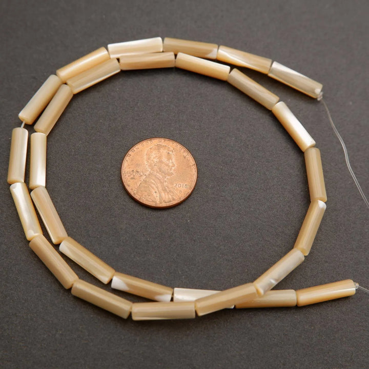 Mother of Pearl · Smooth · Tube · 4x14mm, Tejas Beads, Beads