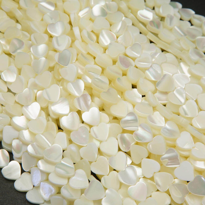 Heart shape mother pearl beads.