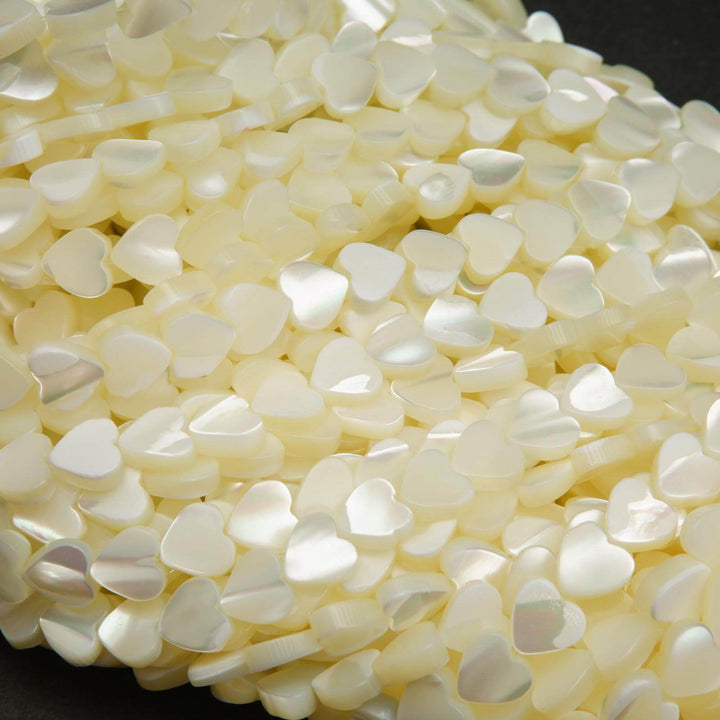 Heart shape mother pearl beads.