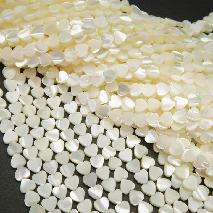 Heart shape mother pearl beads.