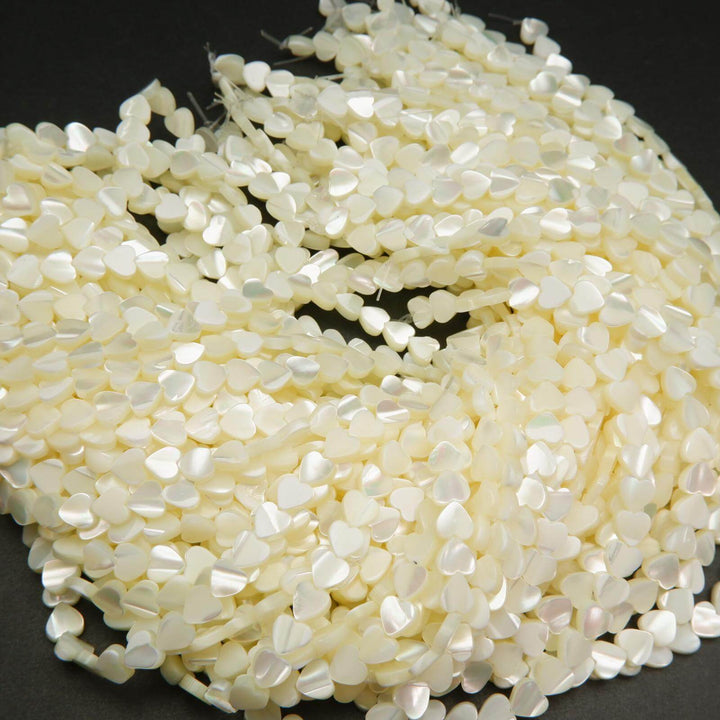 Heart shape mother pearl beads.