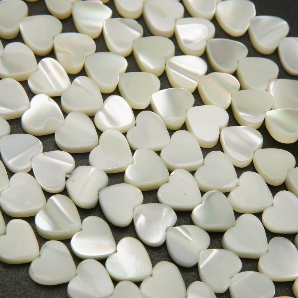 Heart shape mother pearl beads.