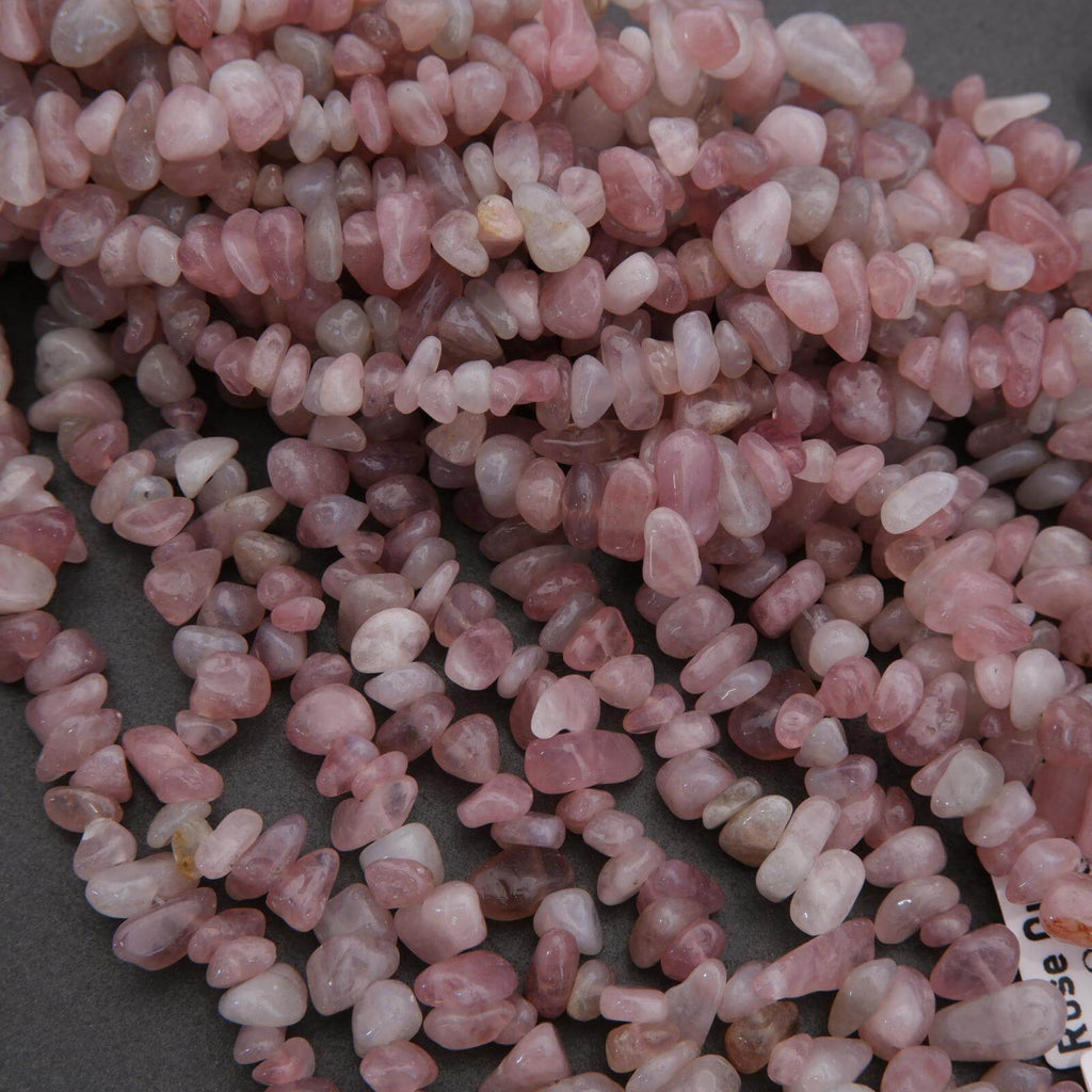 Close-up of pink pebbles on a gray background