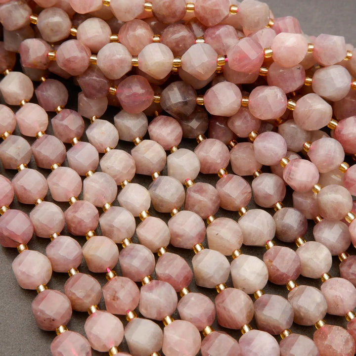Madagascar Rose Quartz · Faceted · Spiral Sphere · 9mm, 11mm, Tejas Beads, Beads