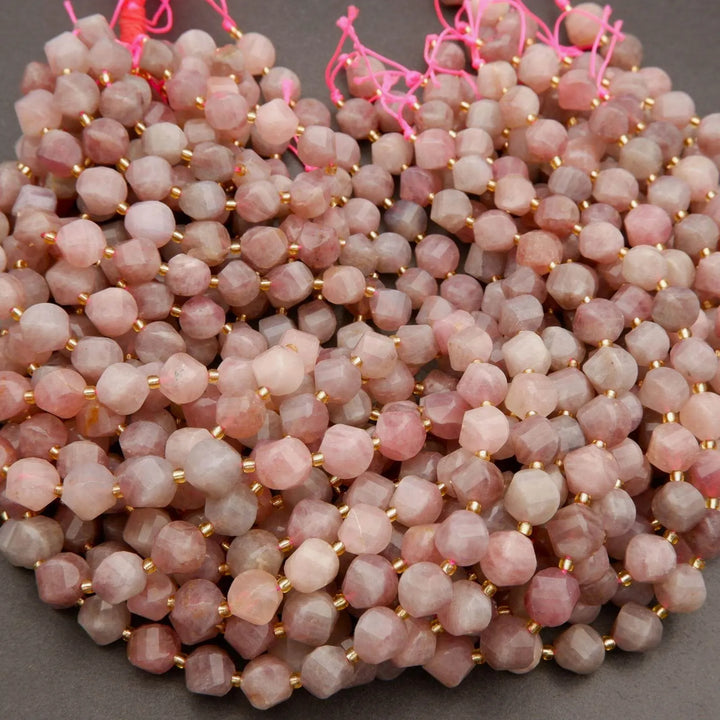 Madagascar Rose Quartz · Faceted · Spiral Sphere · 9mm, 11mm, Tejas Beads, Beads