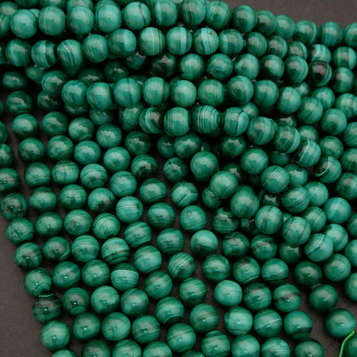 Malachite · Smooth · Round · 6mm, 8mm, 10mm, Tejas Beads, Beads