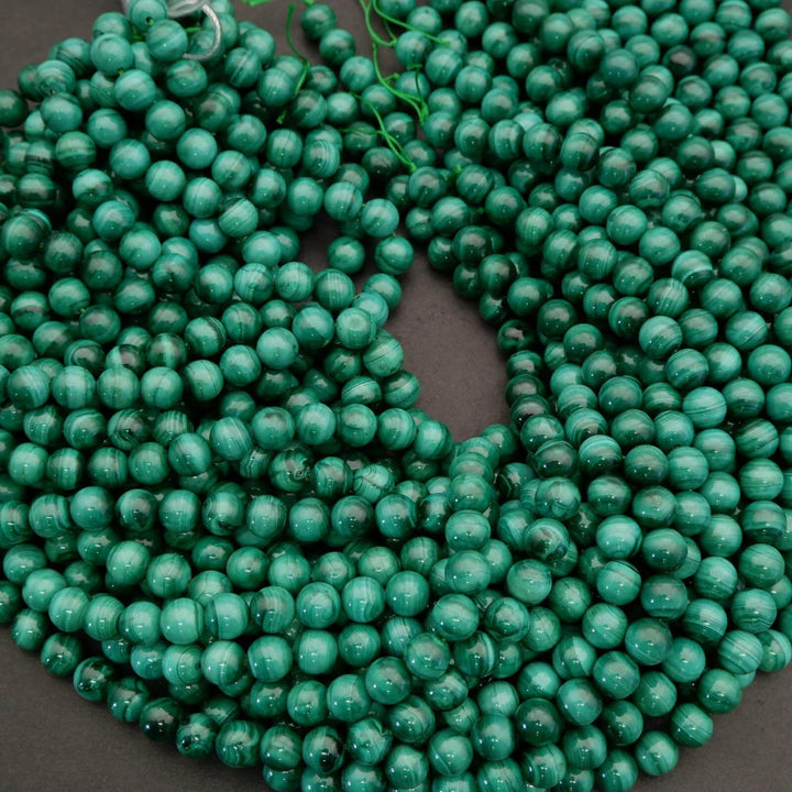 Malachite · Smooth · Round · 6mm, 8mm, 10mm, Tejas Beads, Beads