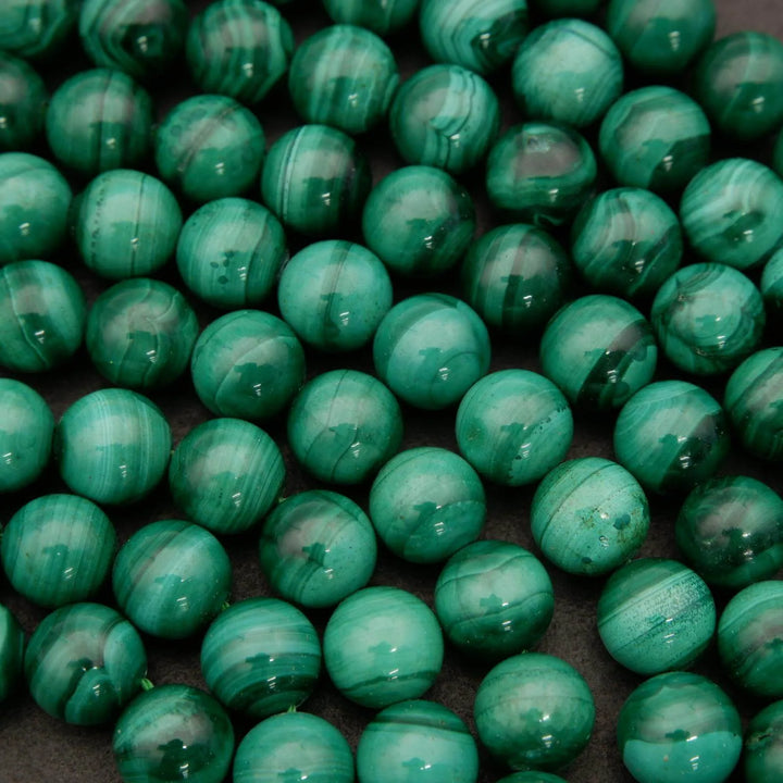 Malachite · Smooth · Round · 6mm, 8mm, 10mm, Tejas Beads, Beads
