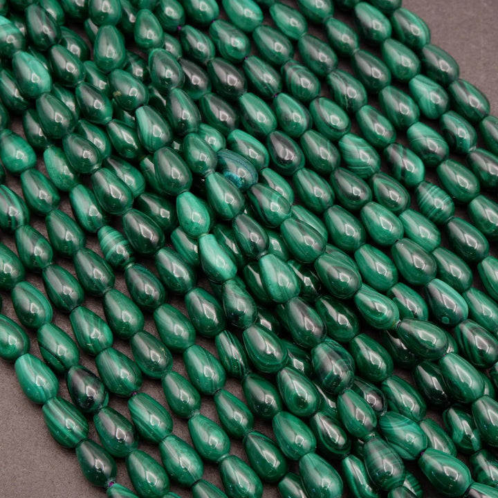 Malachite · Smooth · Teardrop · 6x10mm, Tejas Beads, Beads