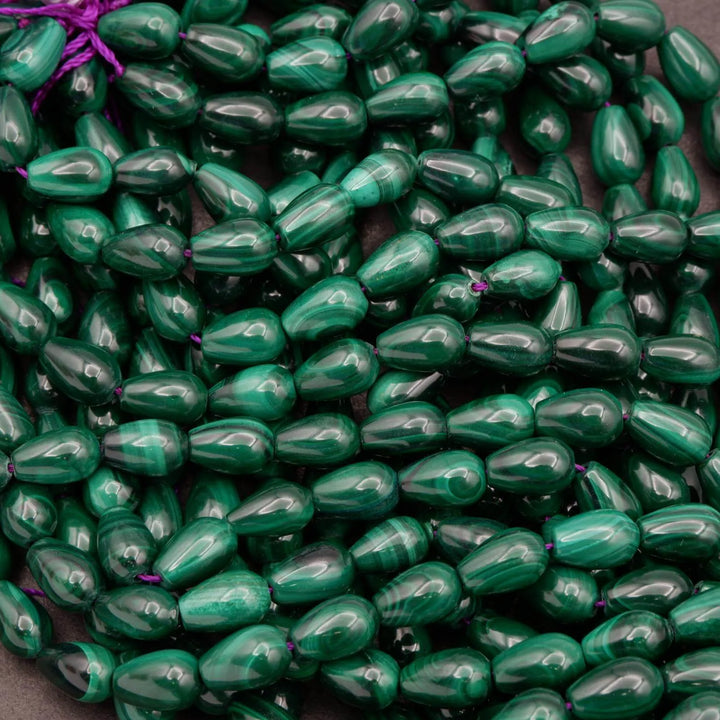 Malachite · Smooth · Teardrop · 6x10mm, Tejas Beads, Beads