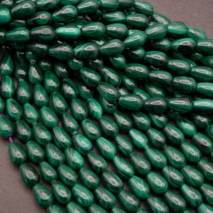 Malachite · Smooth · Teardrop · 6x10mm, Tejas Beads, Beads