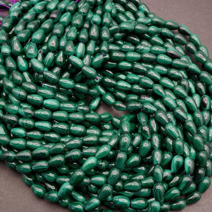 Malachite · Smooth · Teardrop · 6x10mm, Tejas Beads, Beads