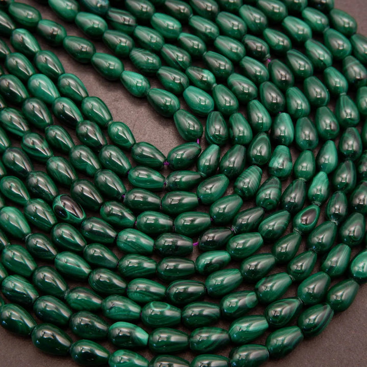 Malachite · Smooth · Teardrop · 6x10mm, Tejas Beads, Beads