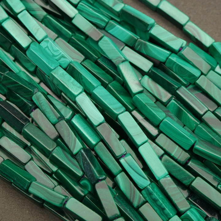 Malachite · Smooth · Square Tube · 4mm, Tejas Beads, Beads
