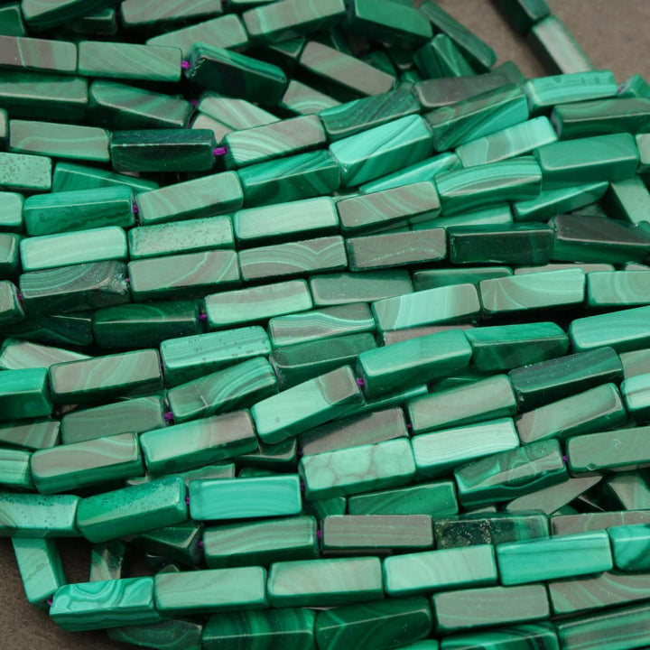 Malachite · Smooth · Square Tube · 4mm, Tejas Beads, Beads