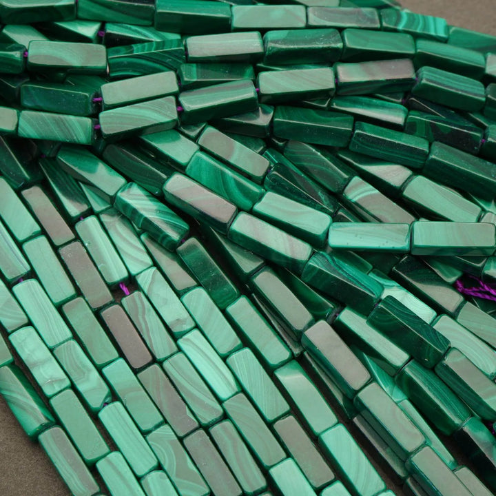 Malachite · Smooth · Square Tube · 4mm, Tejas Beads, Beads