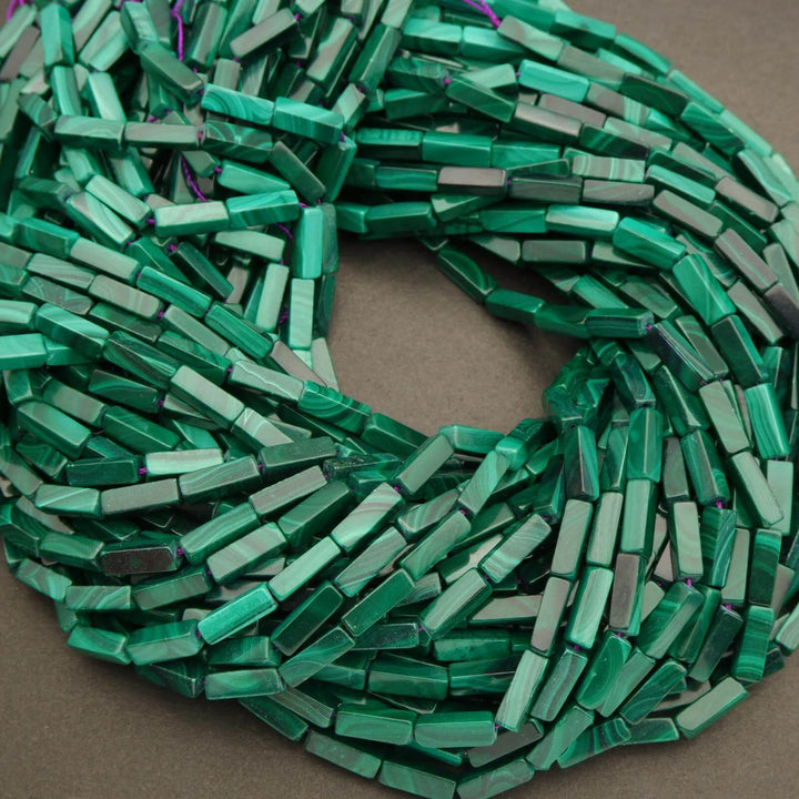 Malachite · Smooth · Square Tube · 4mm, Tejas Beads, Beads