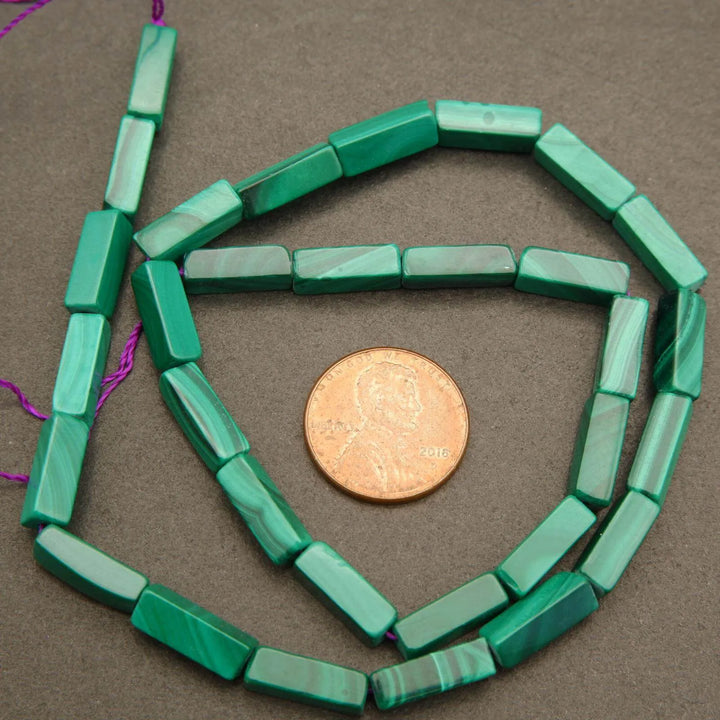 Malachite · Smooth · Square Tube · 4mm, Tejas Beads, Beads