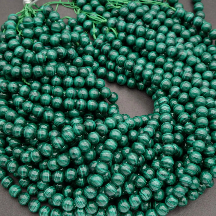 Malachite A+ · Smooth · Round · 6mm, 8mm, 10mm, Tejas Beads, Beads