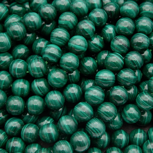Malachite Beads, Natural Green, 5-6mm Round - Golden Age Beads Malachite Beads, Natural Green, 5-6mm Round - Golden Age Beads