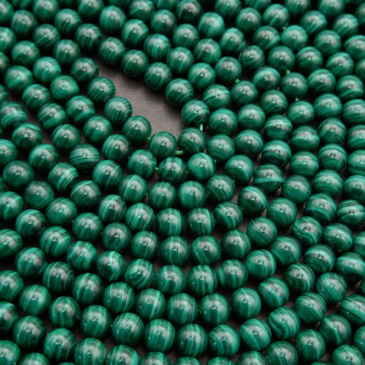 Malachite A+ · Smooth · Round · 6mm, 8mm, 10mm, Tejas Beads, Beads