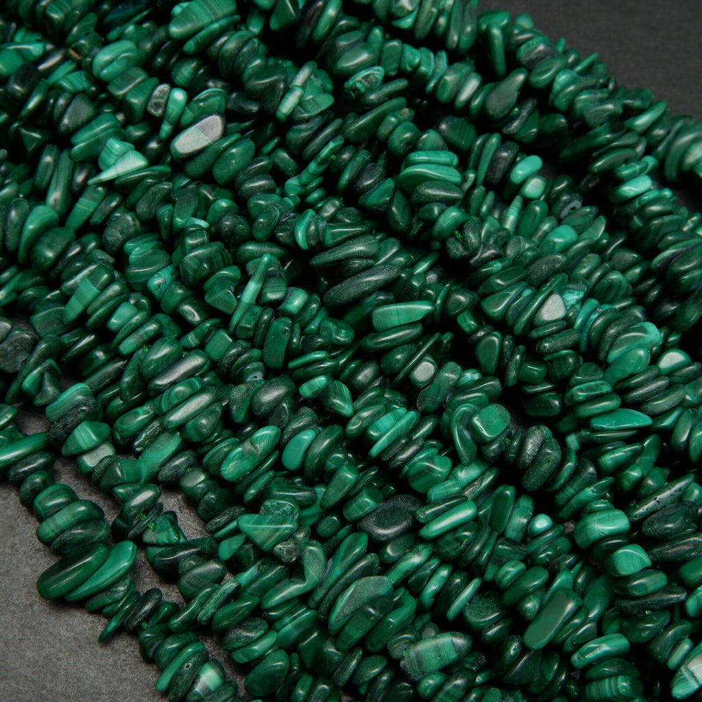 Malachite beads.