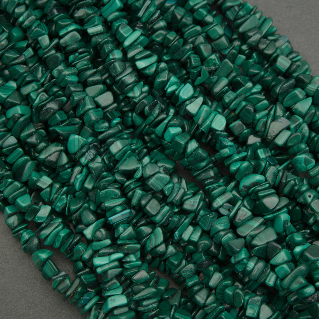 Green malachite chip beads.