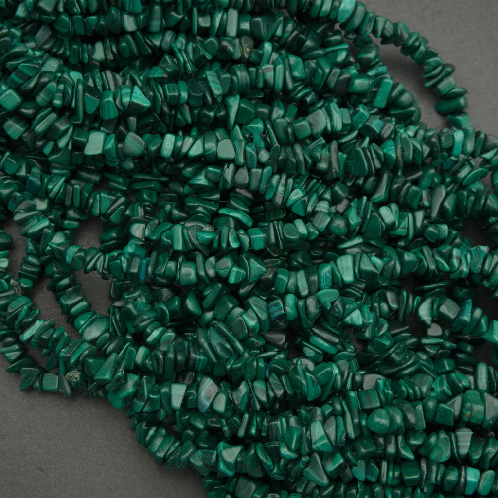 Green malachite chip beads.
