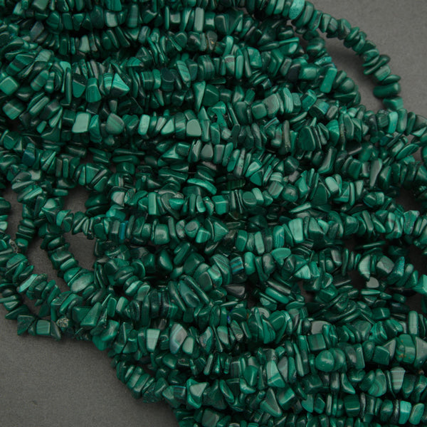 Green malachite chip beads.