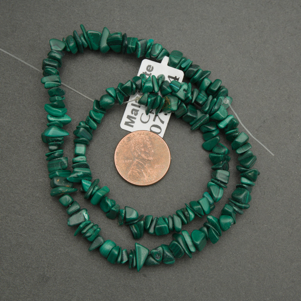 Green malachite chip beads.