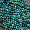 Close-up of turquoise beads with brown and green hues.