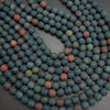Deep green matte finish bloodstone beads.