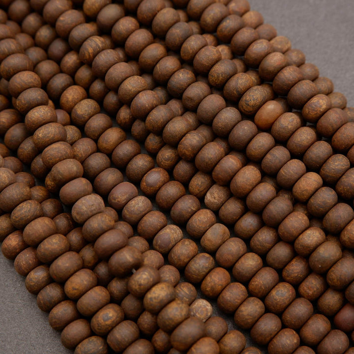 Brown bronzite beads.