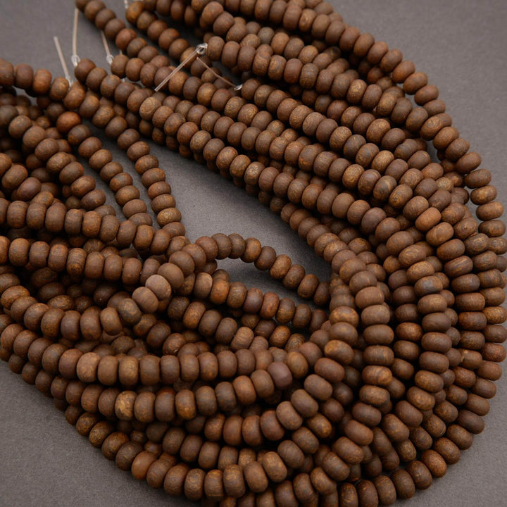 Brown bronzite beads.