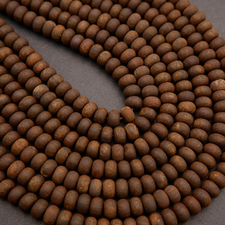 Brown bronzite beads.