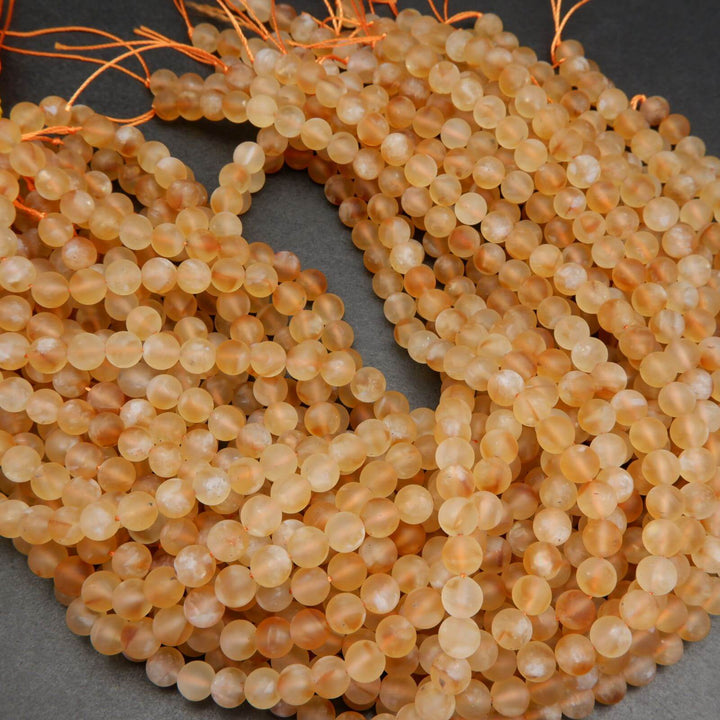 Matte citrine beads.