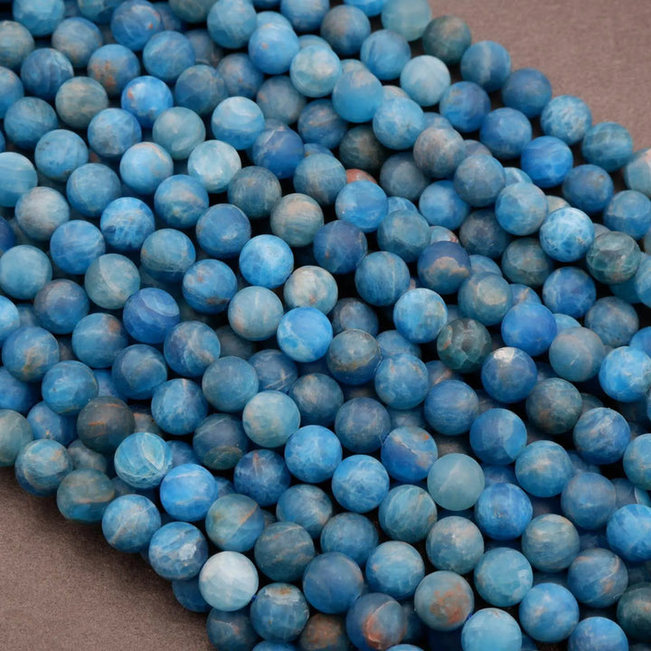 Blue Apatite · Matte · Round · 6mm, 8mm, 10mm, Tejas Beads, Beads