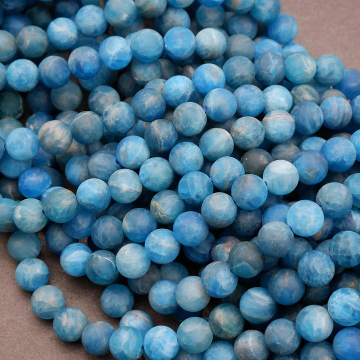 Blue Apatite · Matte · Round · 6mm, 8mm, 10mm, Tejas Beads, Beads
